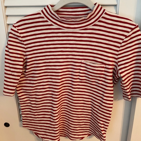 Red and White Mock Neck - Picture 1 of 1